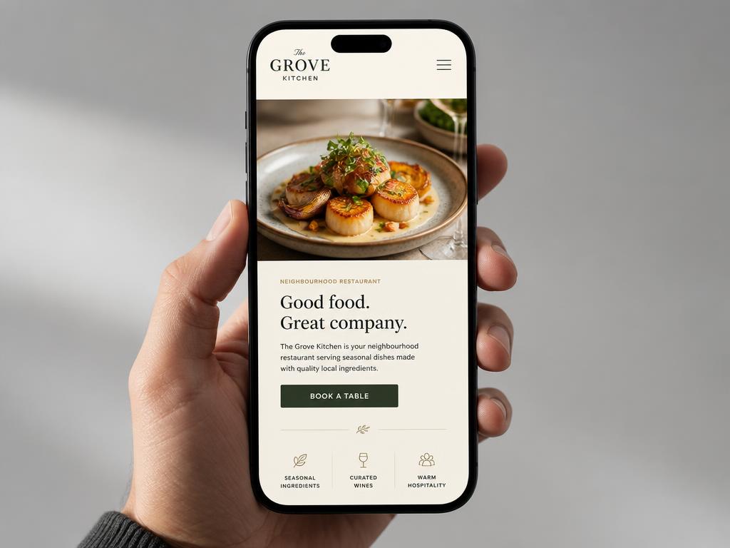 Démonstration de site internet pour restaurant de quartier